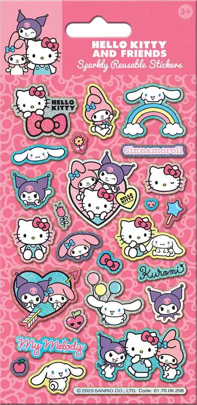 HELLO KITTY AND FRIENDS PINK FOIL STICKERS